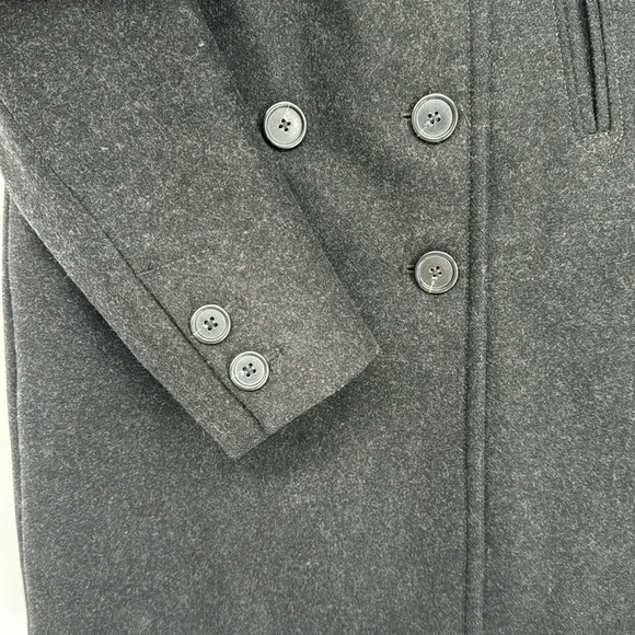 J. Crew Women’s Gray Wool Blend Double Breasted Pea Coat Jacket Size PXS Classic - Picture 4 of 13
